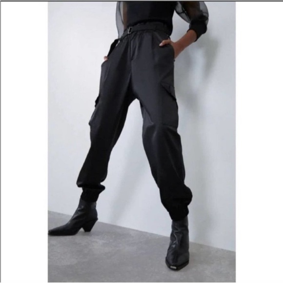 Zara Pants & Jumpsuits Zara Satin Cargo Pants Poshmark